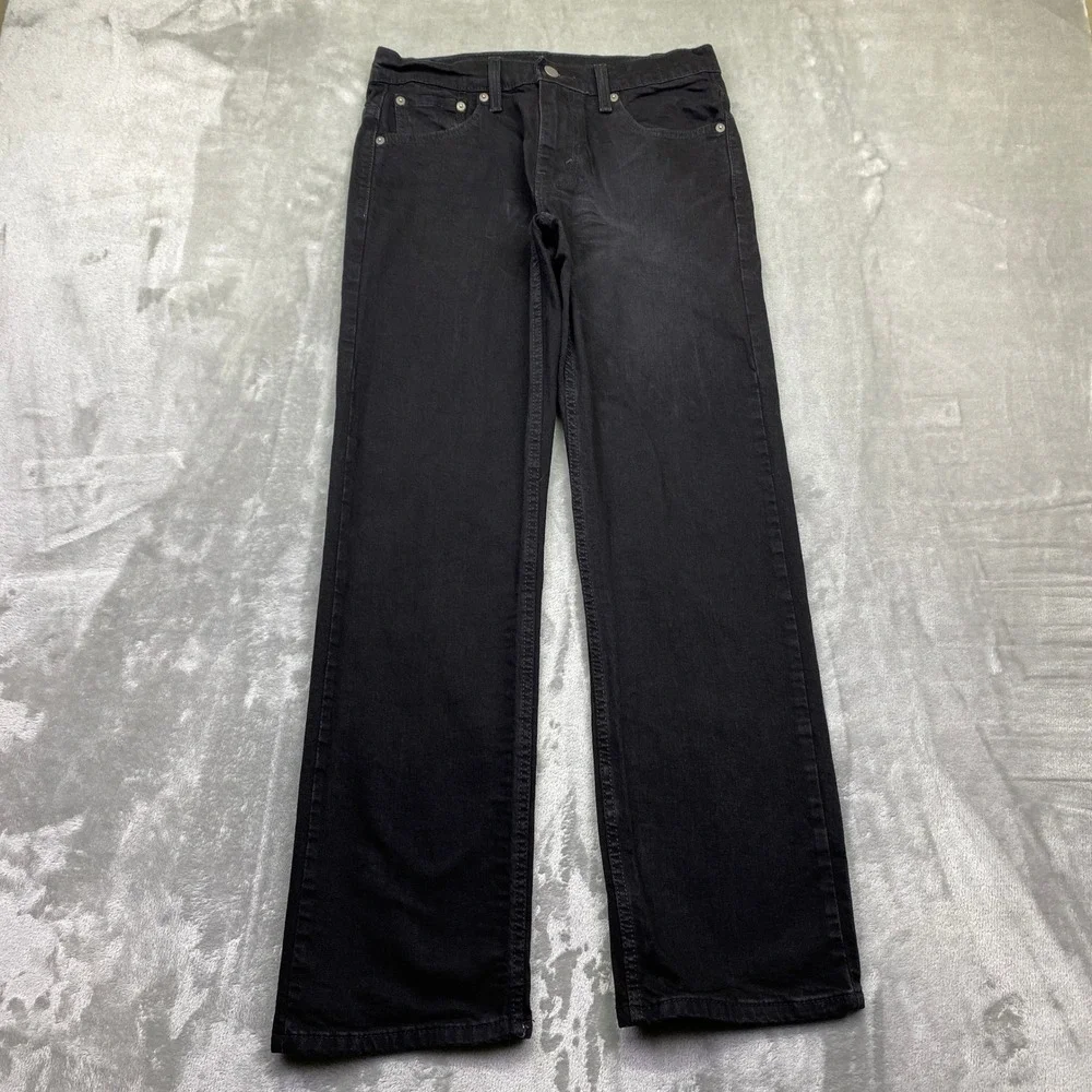 Levi's 514 Straight Fit Black Jeans Mens Sz 29 Fits 28
